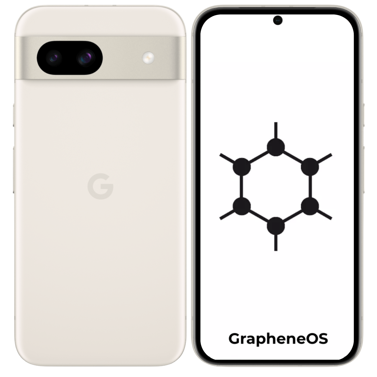 Google Pixel 8a GrapheneOS - Unlocked  - Porcelain - 128GB